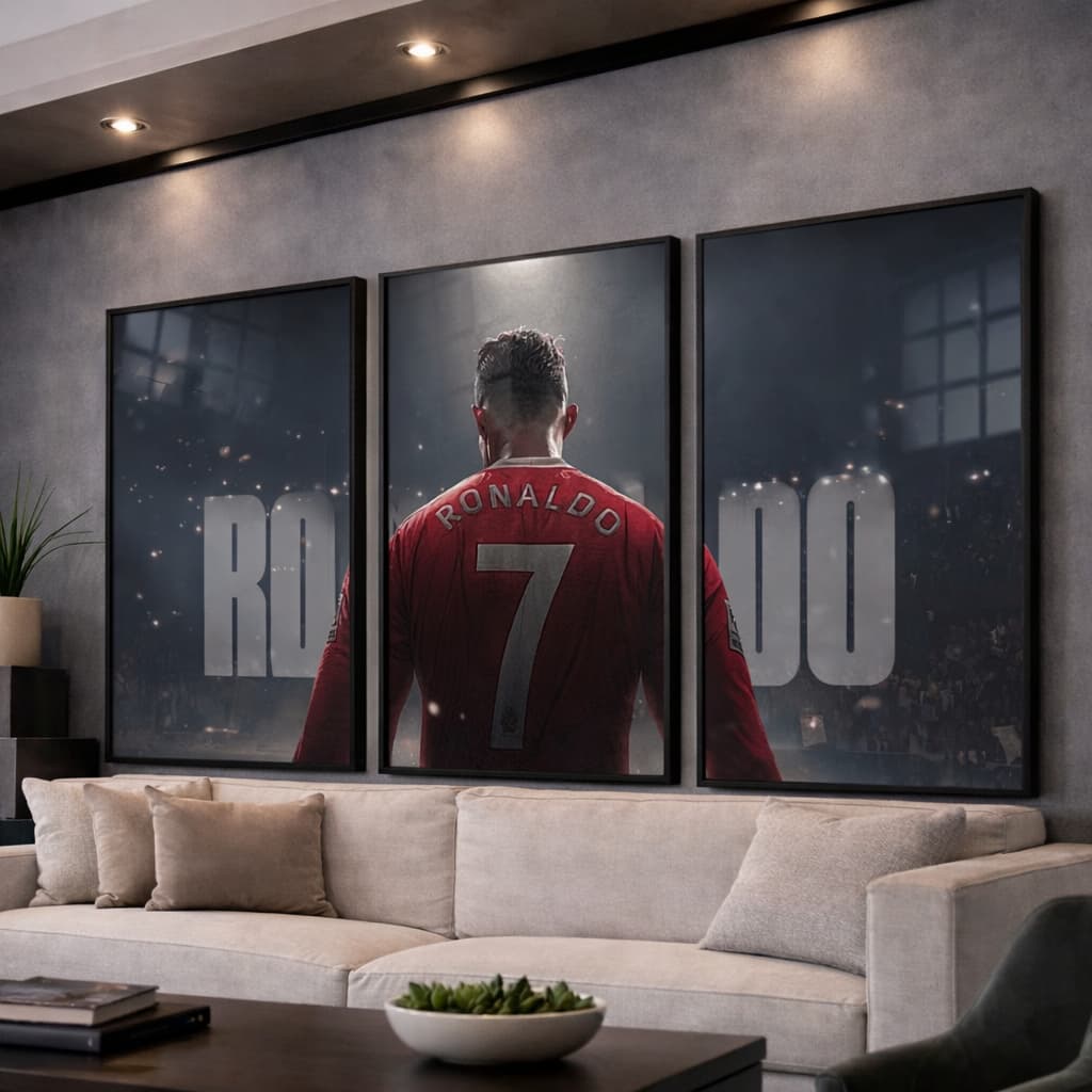 Quadros Decorativos Cristiano Ronaldo Cr7 Goat Futebol Decoração Para Sala Quarto