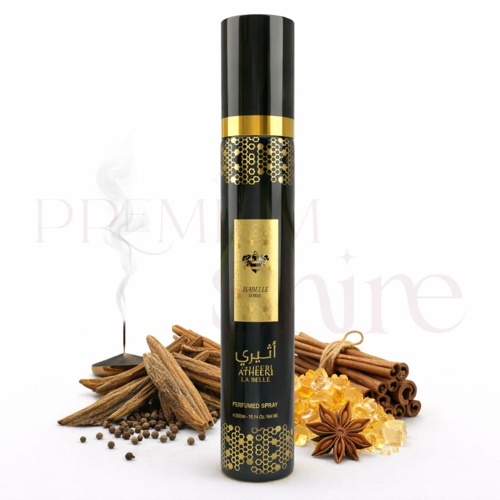 Perfume Árabe Atheeri Abelha Isabelle la Belle 300ml Feminino Spray Desodorante Corporal Perfumado