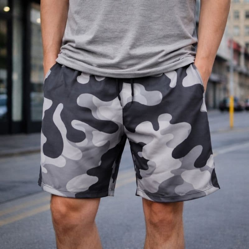 Shorts Tactel Masculino Estampado Camuflado Militar Bermuda Elastano Streetwear Masculina Treino