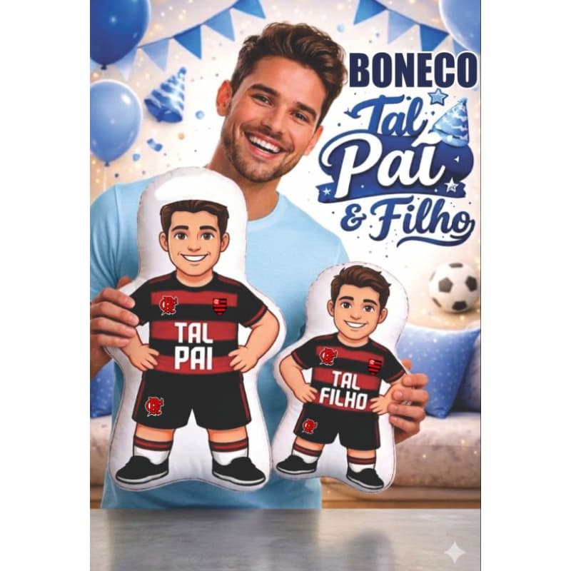 Tal Pai Tal Filho(a) Time de Futebol – Bonecos Personalizados Presente Criativo Futebol ⚽👨‍👦