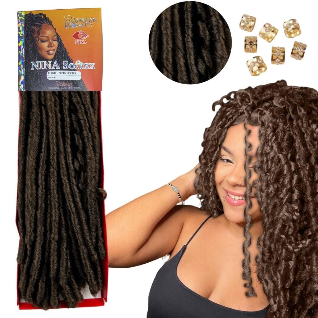 Cabelo Nina Softex Cacheado African beauty Crochet Braid Cachos 100g Fibra Japonesa