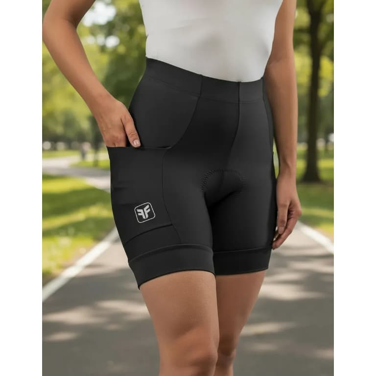 Bermuda Ciclismo Feminina Free Force Basic Com 3 Bolsos