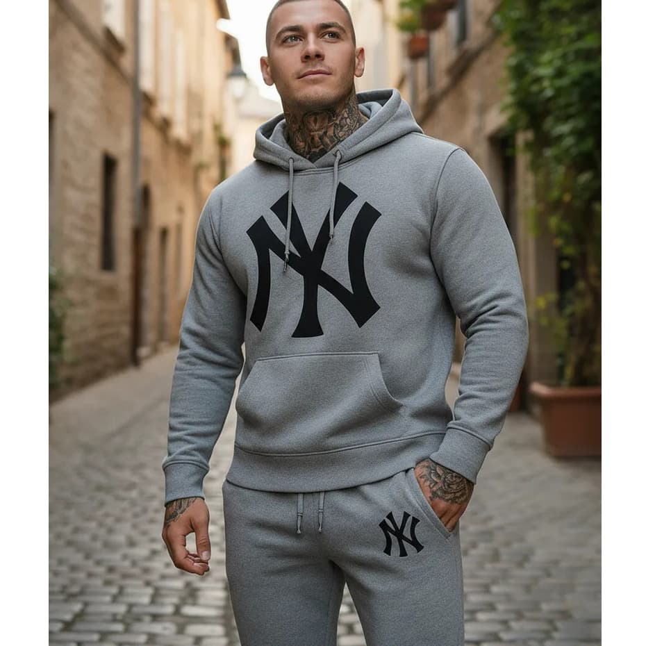 Conjunto Moletom New York Blusa Masculino Capuz Ny Ms