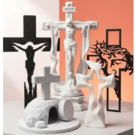 Cruz Decorativa Jesus Impressão 3D Crucifixo Religioso