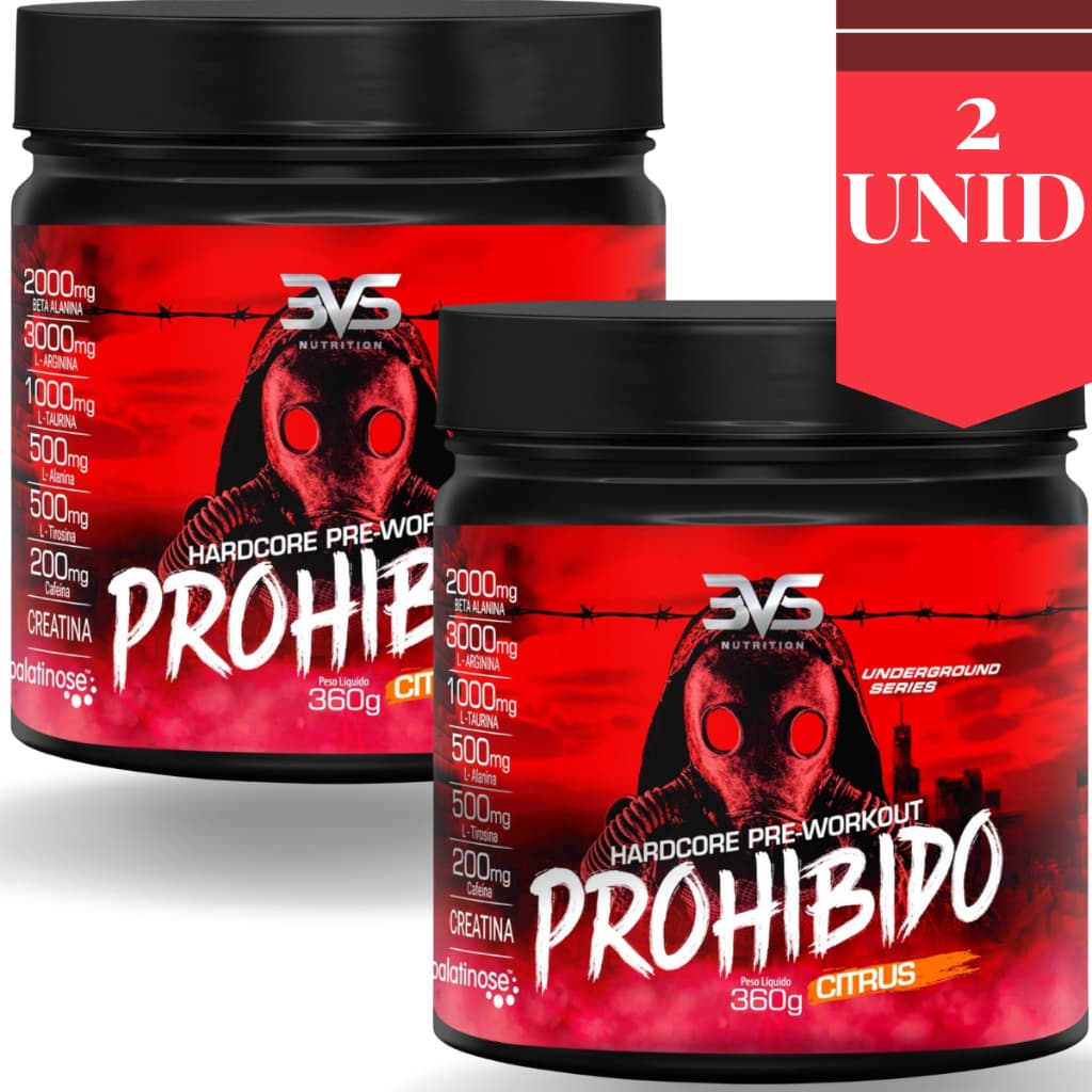 Kit 2 Unidades de 180g  Pré Treino Prohibido 3VS Nutrition formula exclusiva Original