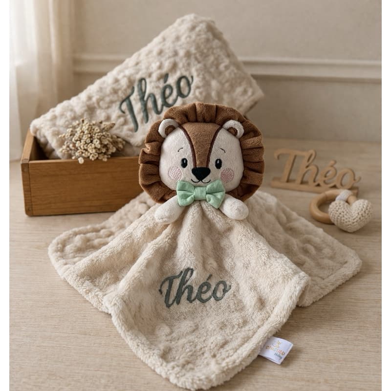 Naninha Personalizada Bordada com Nome | Kit Mantinha e Naninha para Bebê