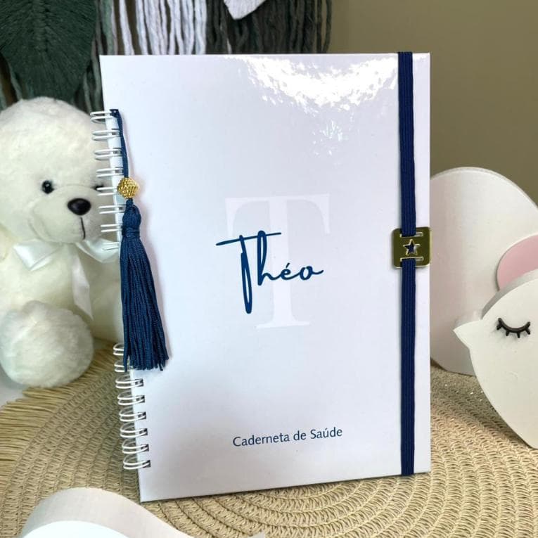 Caderneta de saude vacina personalizada luxo menino minimalista