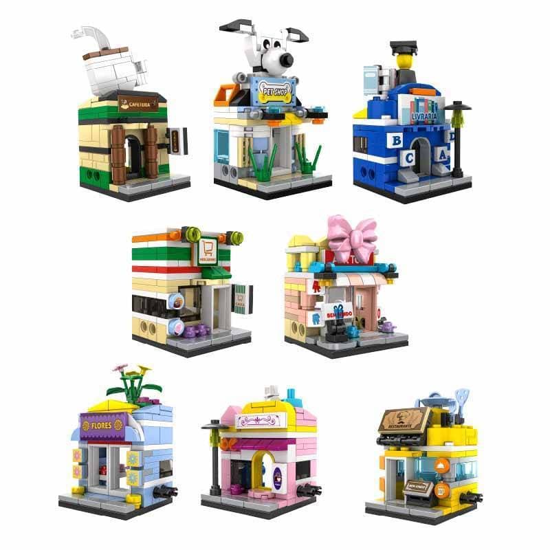 Blocos de Montar Inblox Minha Cidade Colecionável 8 Modelos Brinquedo Educativo +3