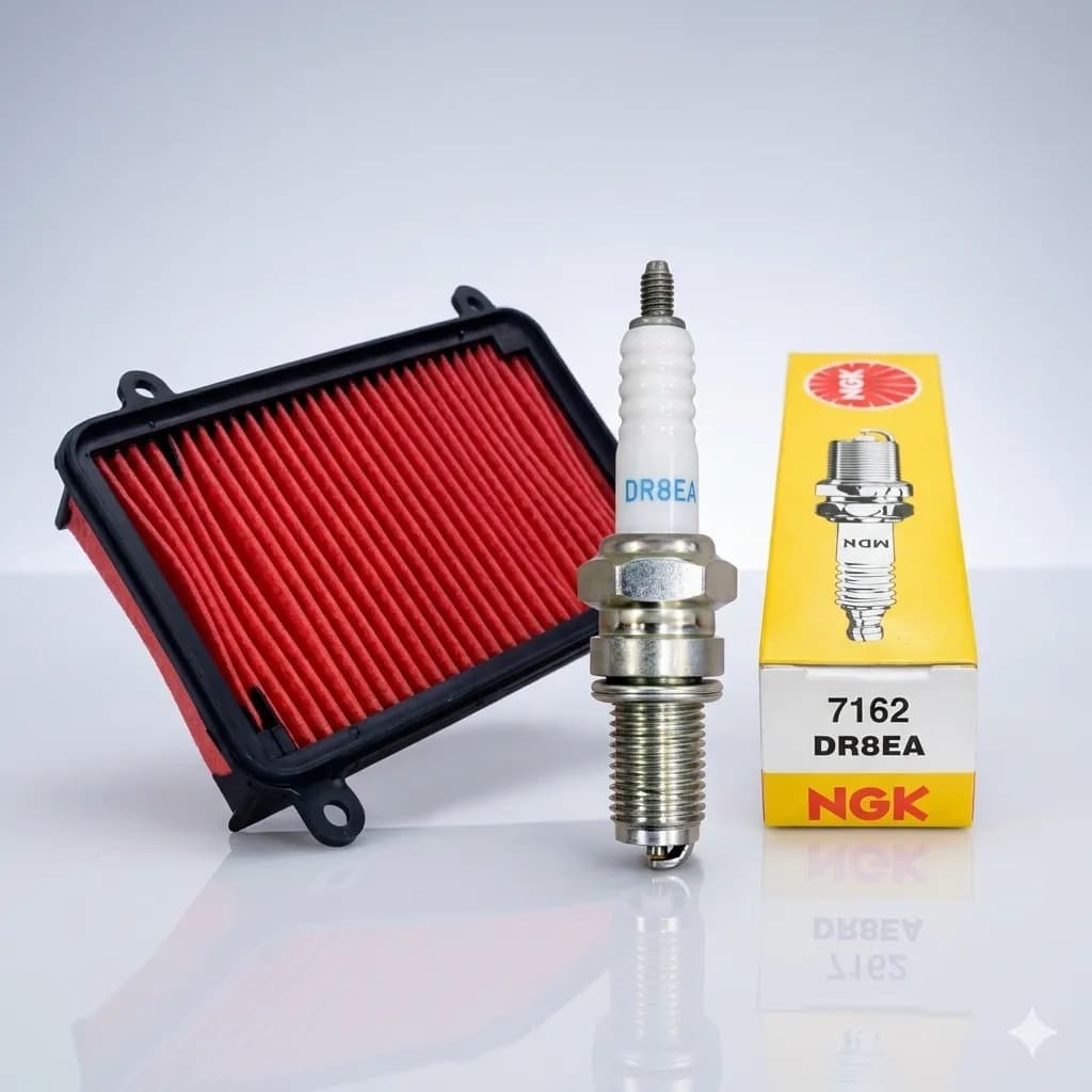 Kit Filtro De Ar + Vela Ngk Dr8ea Para HAOJUE Dk 150 2018 A 2026