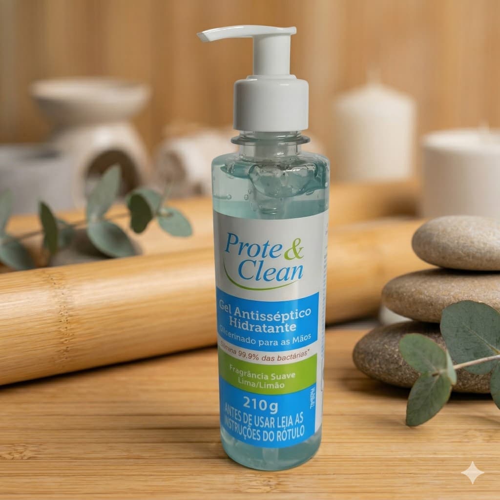 Álcool Gel 70% Higienizador Antisséptico com Fragância suave de Limão 210g Prote Clean