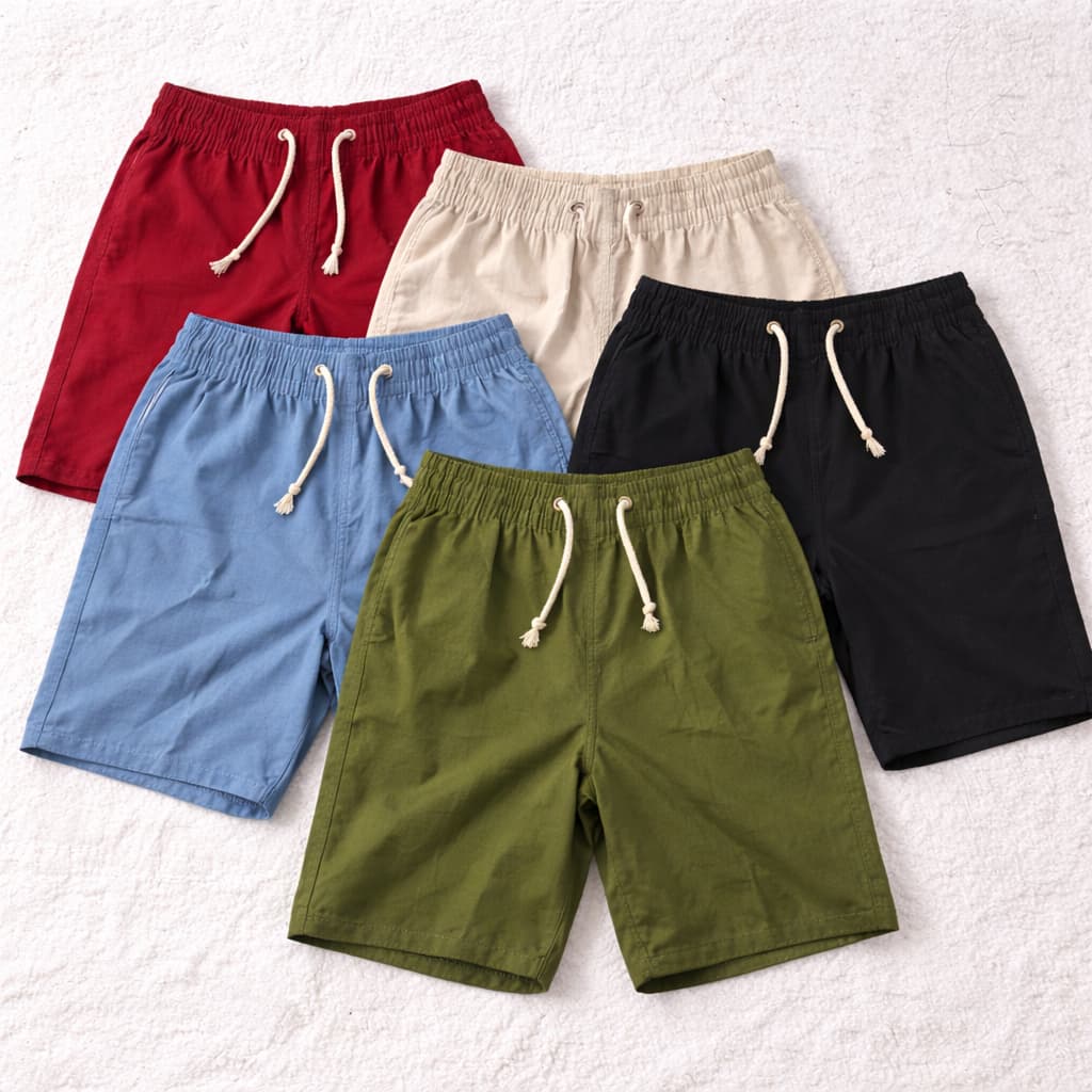 Kit com 04 Bermudas Linho Menino Infantil Juvenil Estilo Luxo Verão
