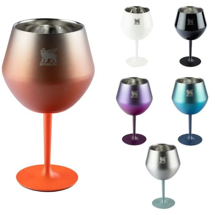 Kit 2 Taça Copo Térmico 414ml 2em1 Inox com Haste Removivel Mantém Gelado ideal para Bebidas