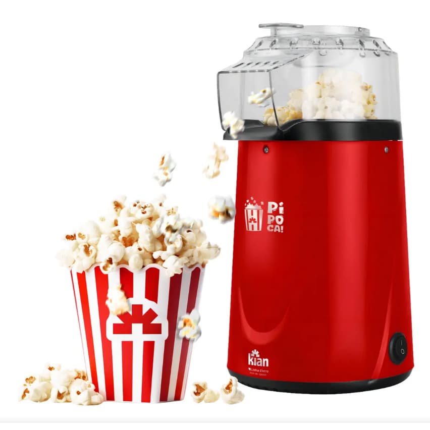 Pipoqueira Eletrica Pipocas Kian POP-01 Pipoca Direto na Tijela 1200w Cor Vermelho -127V