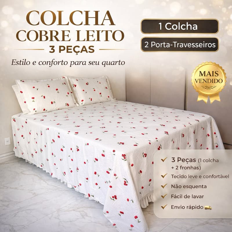 Cobre Leito Piquet Premium Casal Queen – Conforto, Elegância e Envio Rápido
