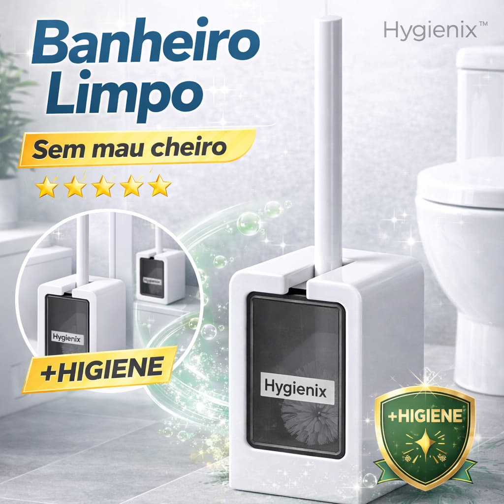 Escova Sanitária Moderna | Banheiro Sempre Limpo, Sem Mau Cheiro, Suporte de Parede Anti Odor