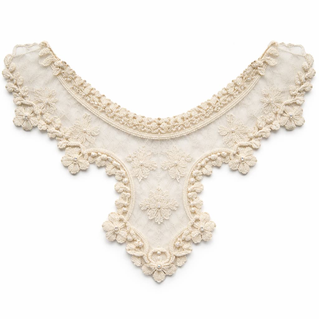 Gola aplique para roupa Off White Premium – Aplique Delicado para Roupas | Acabamento Elegante