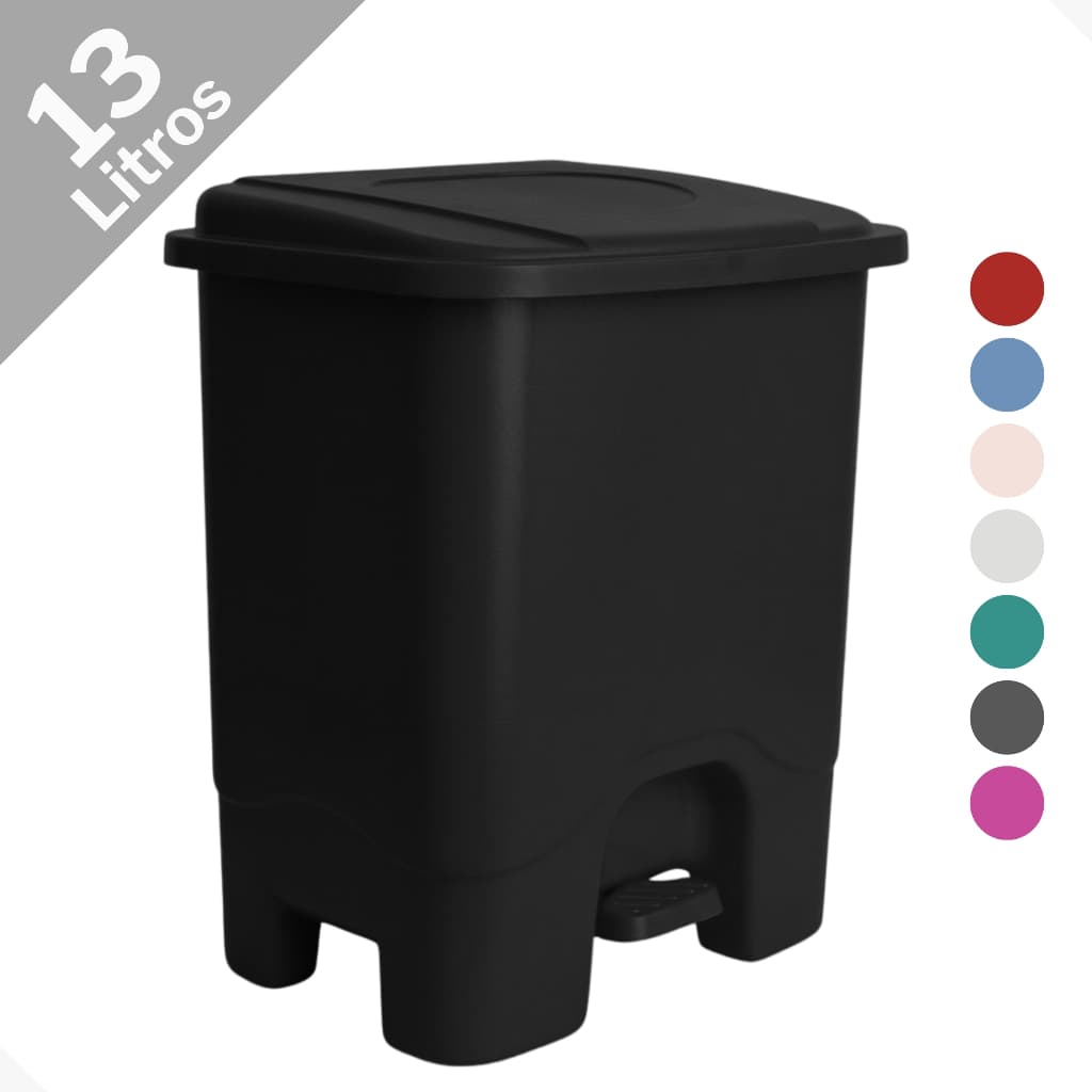 Lixeira Com Pedal 13 Litros Colorida Para Cozinha ou Banheiro