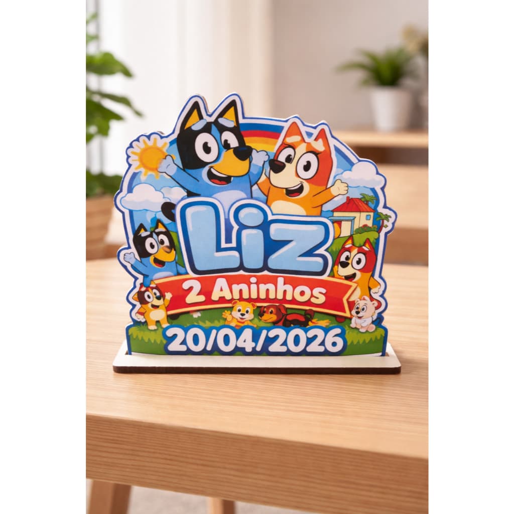 Kit 20 Centro de Mesa Lembrancinha Tema Bluey personalizado Mdf