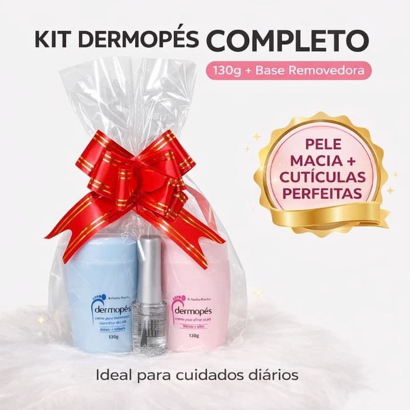 Kit Presenteável Dermopés 230g + Removedor de Cutículas | Hidrata, Afina e Cuida dos Pés