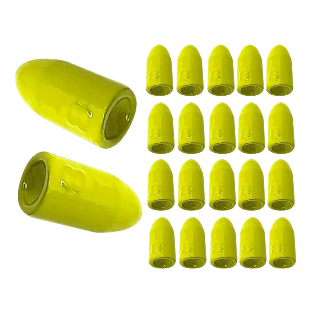 Kit 10 Chumbo Bullet Bala Amarelo Pesca Texas Rig Flórida Carolina Isca Artificial Soft Chumbada