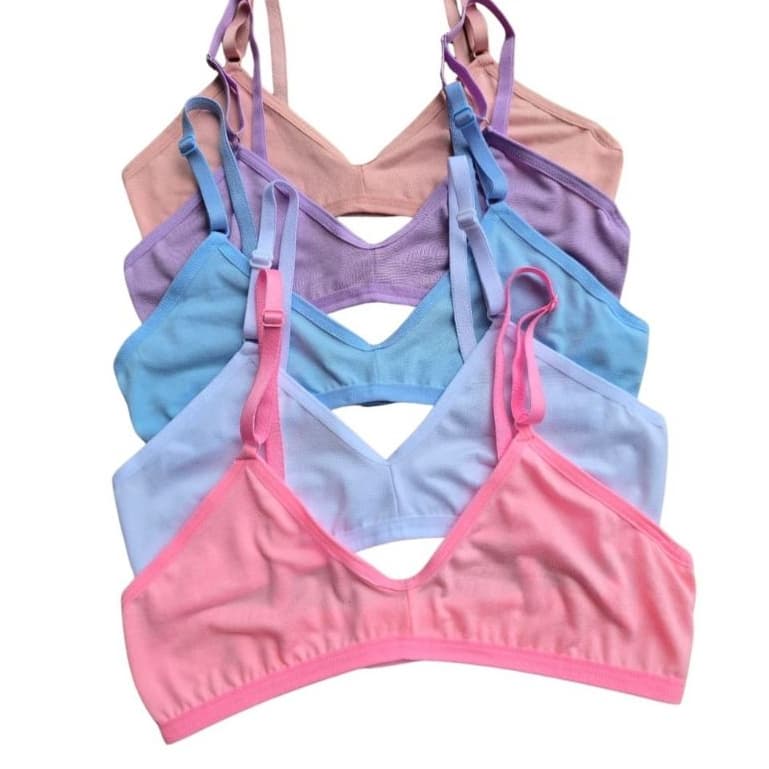Kit Sutiã Juvenil Infatil Cotton Algodão Com Abertura Atrás