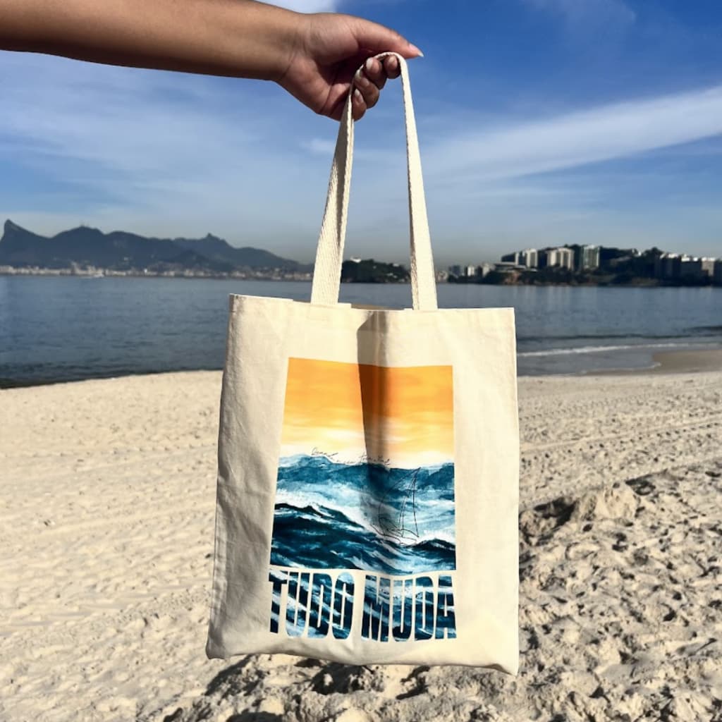 Ecobag 100% algodão Estampada Maré & Graça | Bolsa Tecido Algodão Estilo Cristão e Criativo
