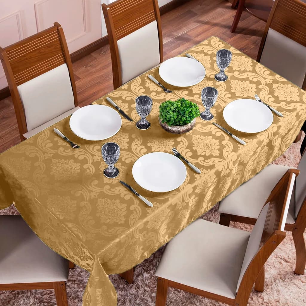 Toalha de Mesa Jacquard Retangular 8 Lugares 2,50 x 1,45 Decoração Mesa Posta Cozinha Sala de Jantar