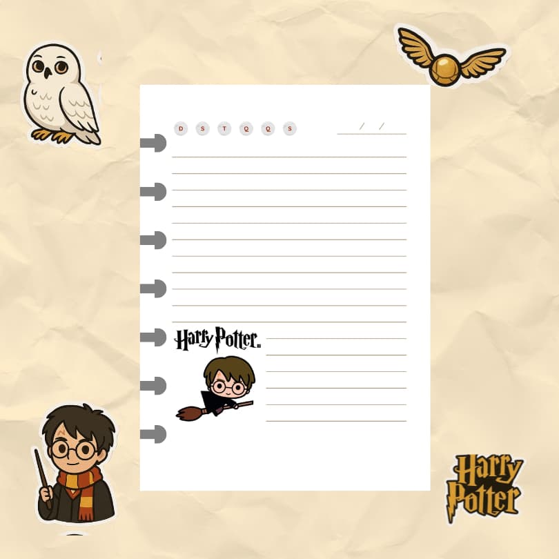 Refil Harry Potter – 50 folhas  Caderno de Disco A5