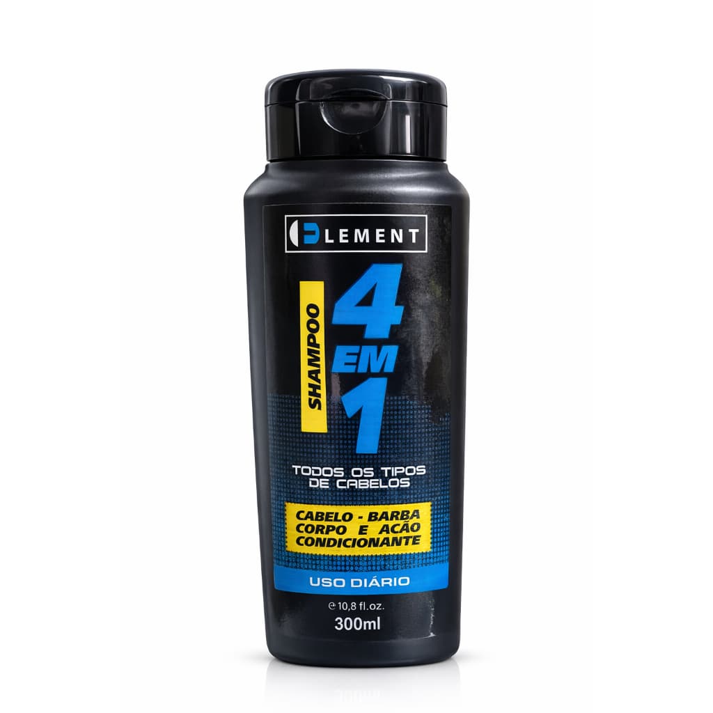 Shampoo  Masculino Element Alfa Look’s Fresh Menthol 300ml Cabelo, Barba e Corpo