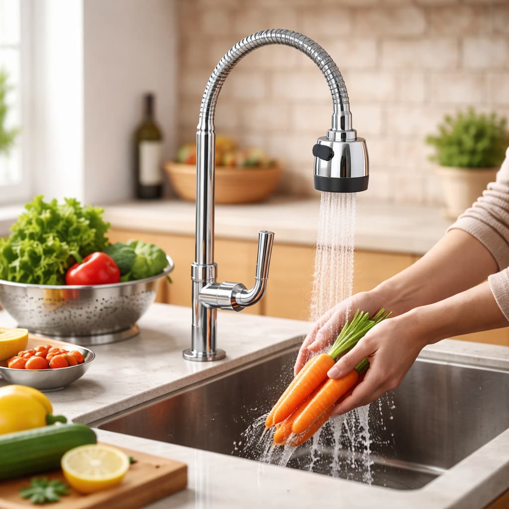 Torneira Gourmet Flexível Inox Cozinha Ducha 1/2 Alta Pressão Moderna Luxo Premium