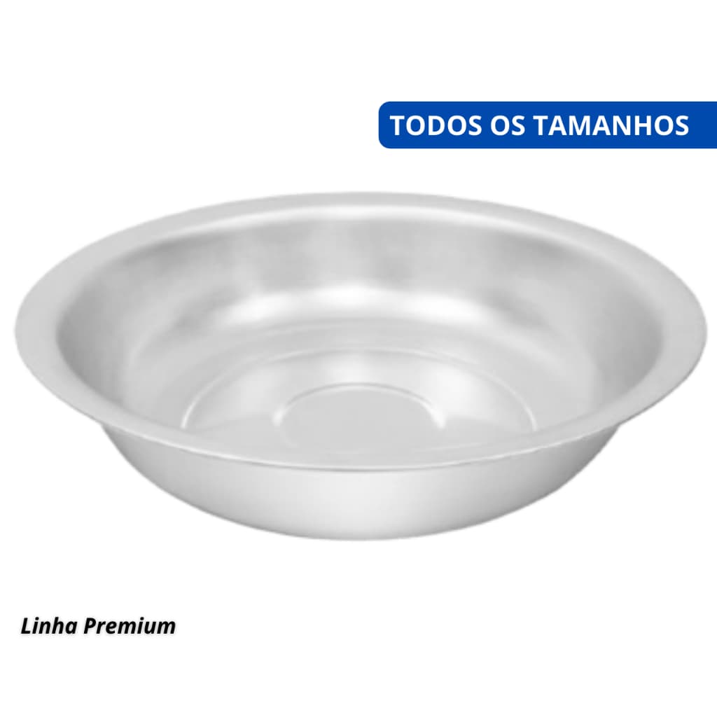 Bacia de Alumínio Reforçada - Todos os Tamanhos: 50 - 60 - 70  - ALUMIC