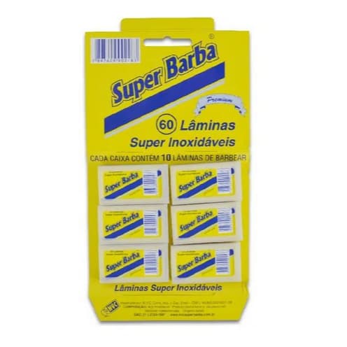 Lâmina Inox Barbear 60 Peças – Super Barba