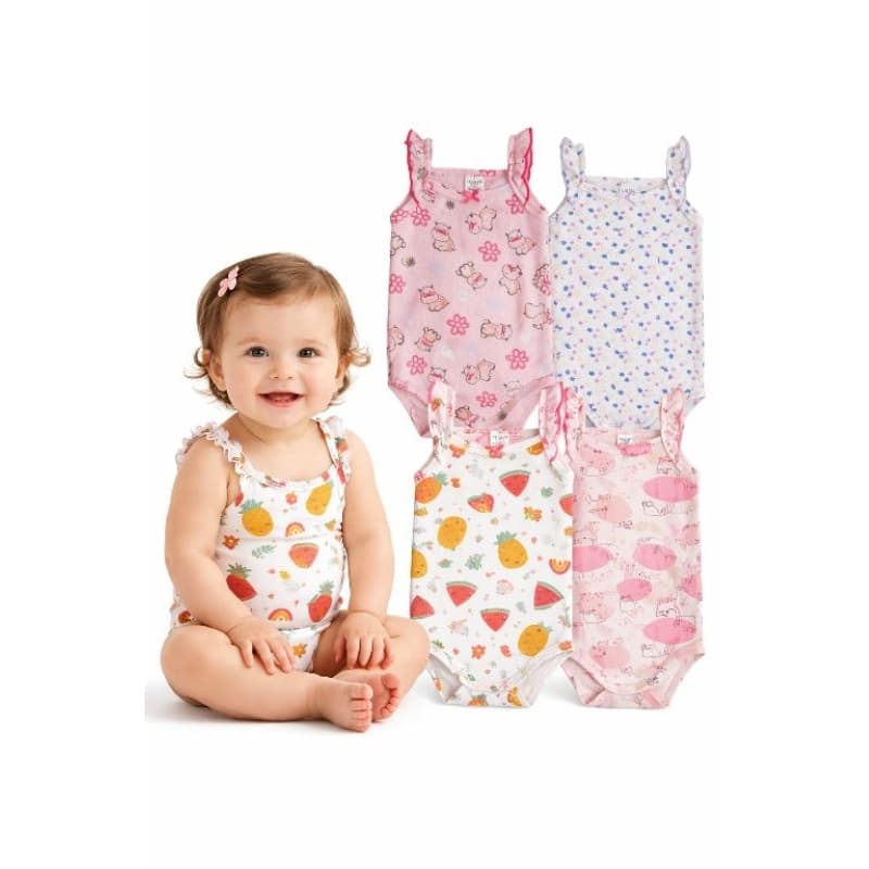 body regata bebe com alcinha infantil malha canelada