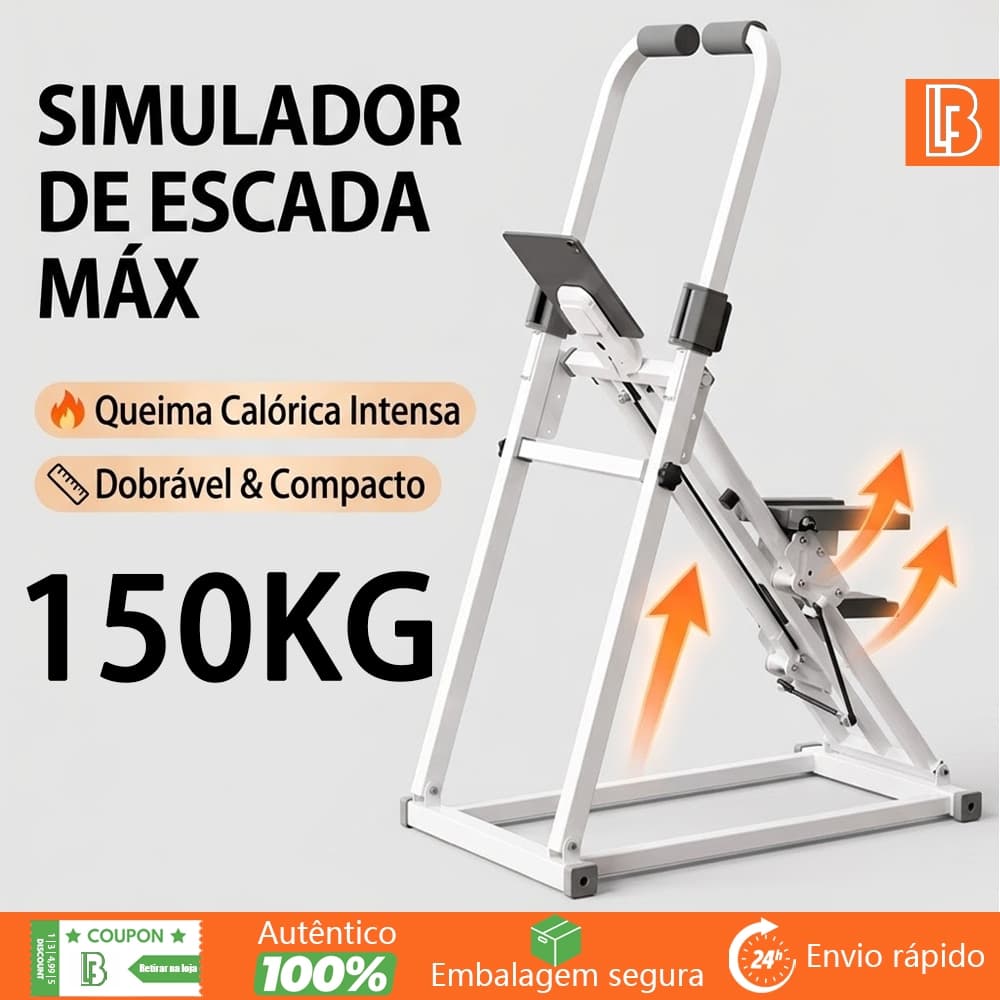 Simulador de Escada Dobrável Máquina de Escalada e Caminhada Aparelho Fitness 150kg Treino Casa