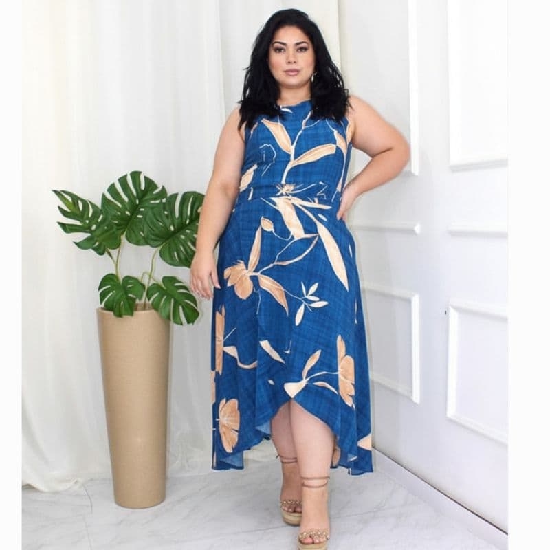 CONJUNTO SAIA E CROPPED Plus Size, Saia envelope e Cropped, Conjunto Social Plus Size - Tecido Viscolinho