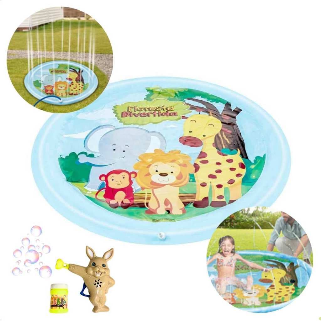 Fonte Chafariz Infantil 100cm + Pistola de bolhas | Para Crianças – Diversão e Refresco