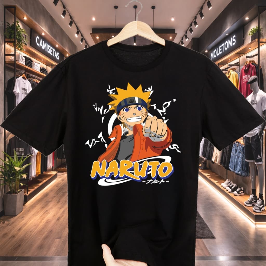 Camiseta Naruto Anime Jovem 100% Algodão Fio 30.1 Premium Confortável Masculina Feminina