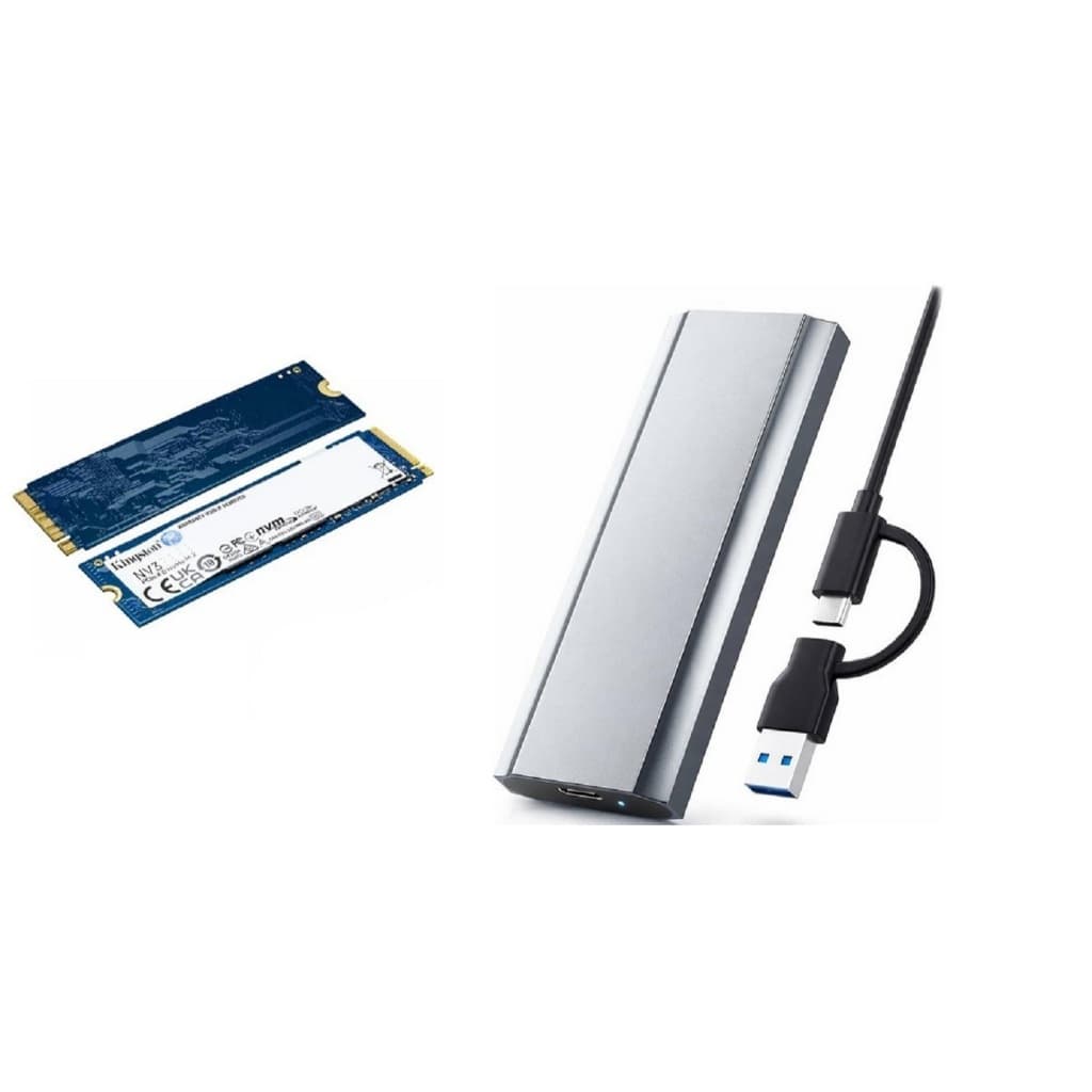 SSD EXTERNO - SSD 1TB NV3 NVME KINGSTON + CASE DE ALUMINIO USB 3.1 TIPO C