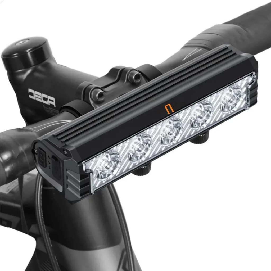 Farol de Bicicleta 5 LEDs Super Potente Recarregável USB Iluminação Forte, Resistente à Água e Alta Durabilidade