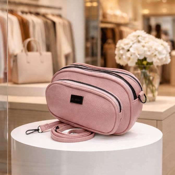 Bolsa Feminina Transversal Pequena Couro Sintético Tiracolo Moda Casual Compacta