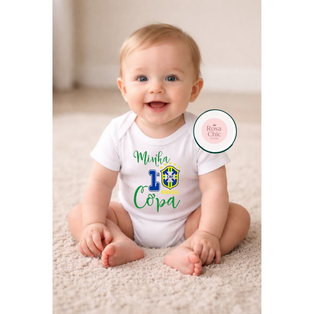 Body Bebê Minha 1ª Copa Personalizado Nome
