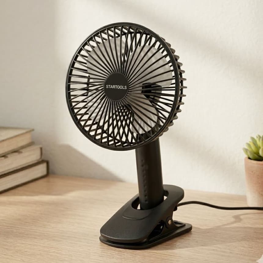 Ventilador Refresca Calor Verão Quente Casa Eletrodoméstico Mesa Escritório Carro Ar