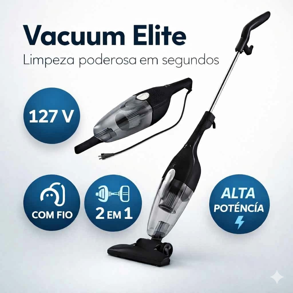 Aspirador Vertical Portatil 2 Em 1 Com Fio 110V Compacto Potente Uso Residencial Automotivo