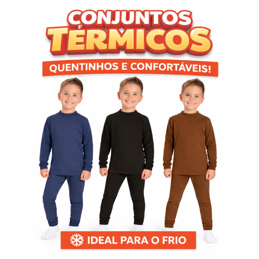 Conjunto Térmico Pelúciado Infantil Flanelado Juvenil  Menino Segunda Pele