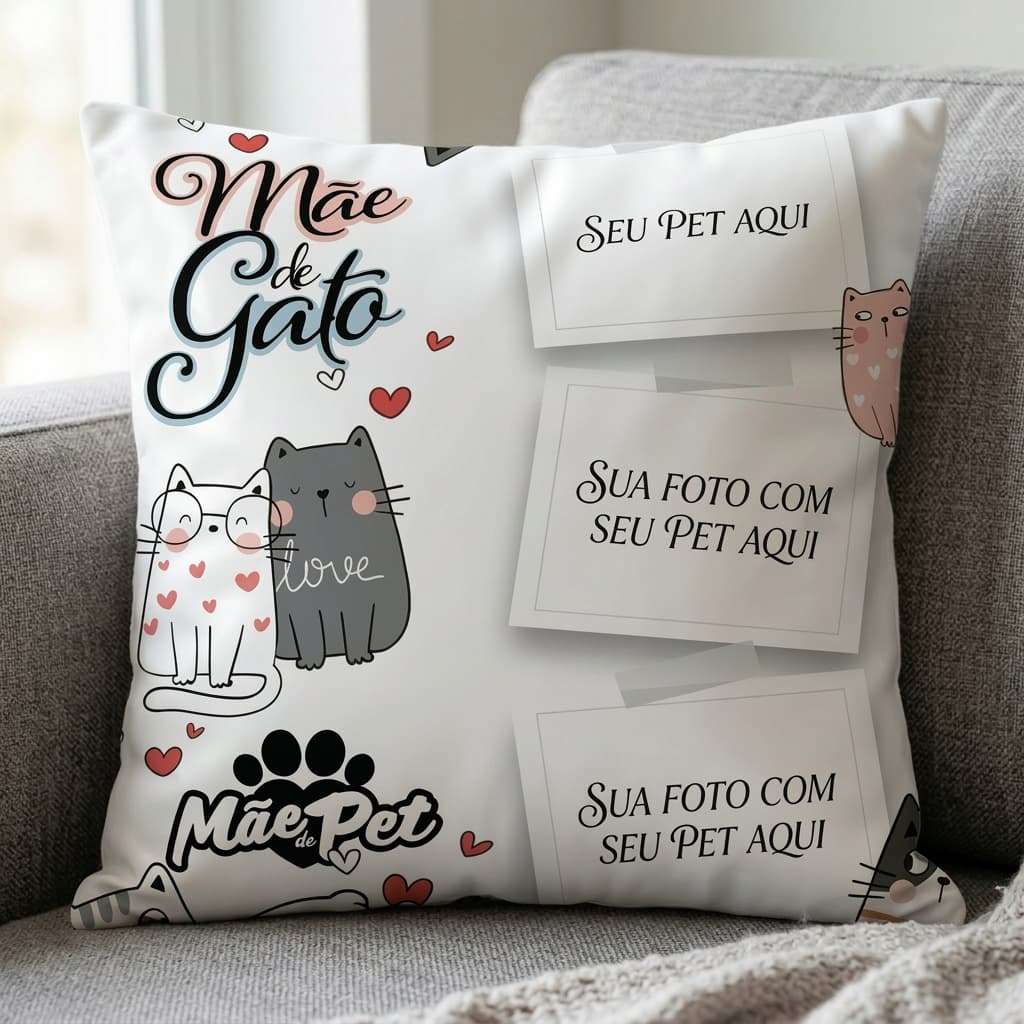 CAPA DE ALMOFADA 45X45CM -  PERSONALIZADA COM SEU PET