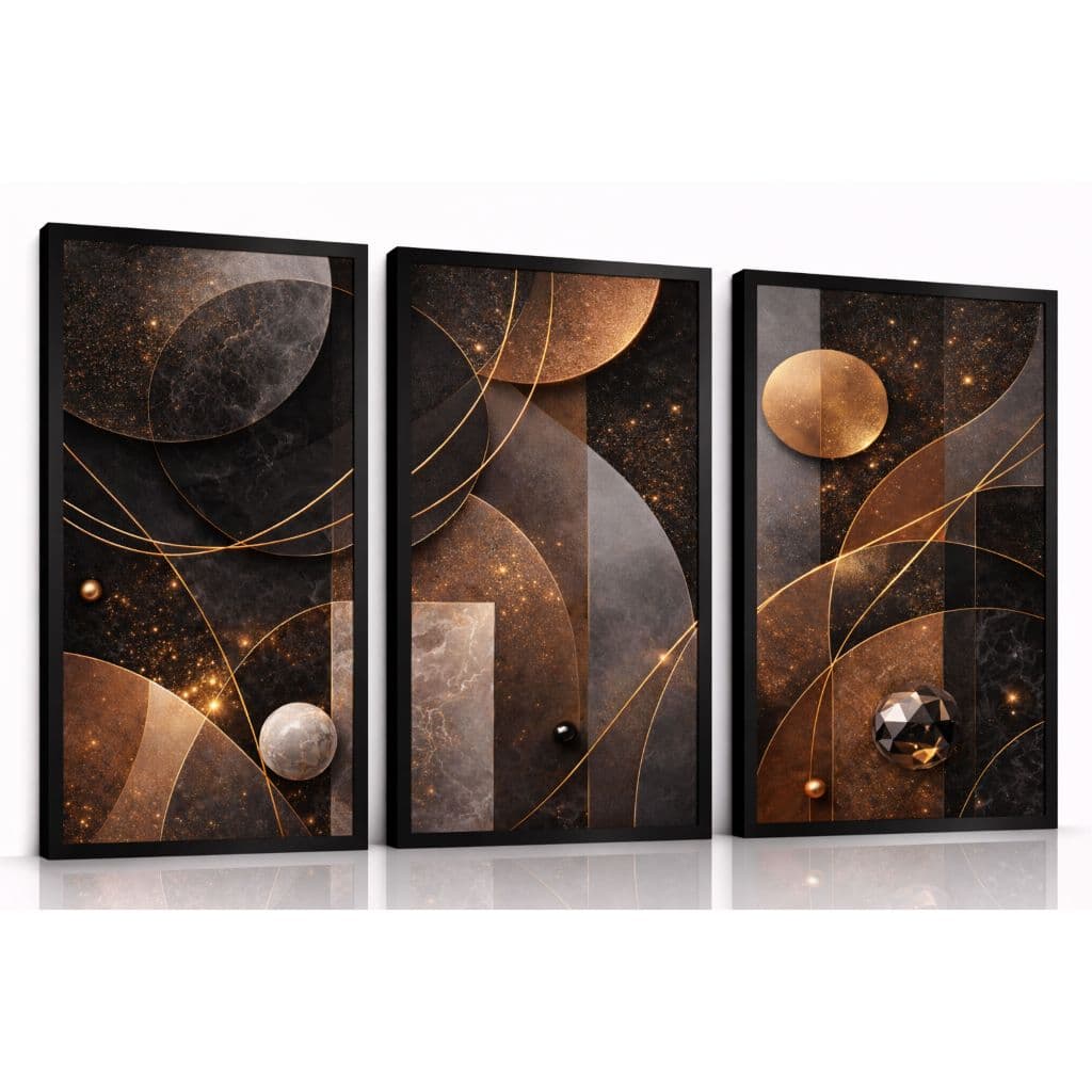 Kit Painel Decoração Luxo Abstrato Nórdico Clássico Formas
