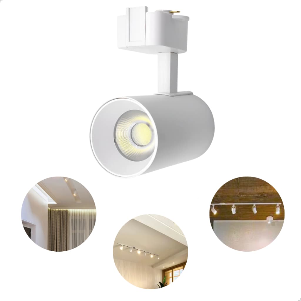 Spot De Teto Para Trilho Eletrificado LED Redondo 20W Cor Branco Bivolt 127/220v