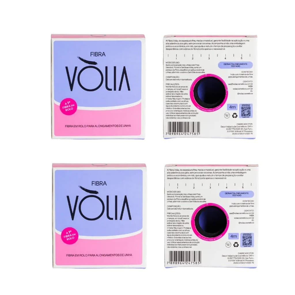 Kit 2 Fibras de Vidro Alongamento de Unhas em Rolo 4m Vòlia