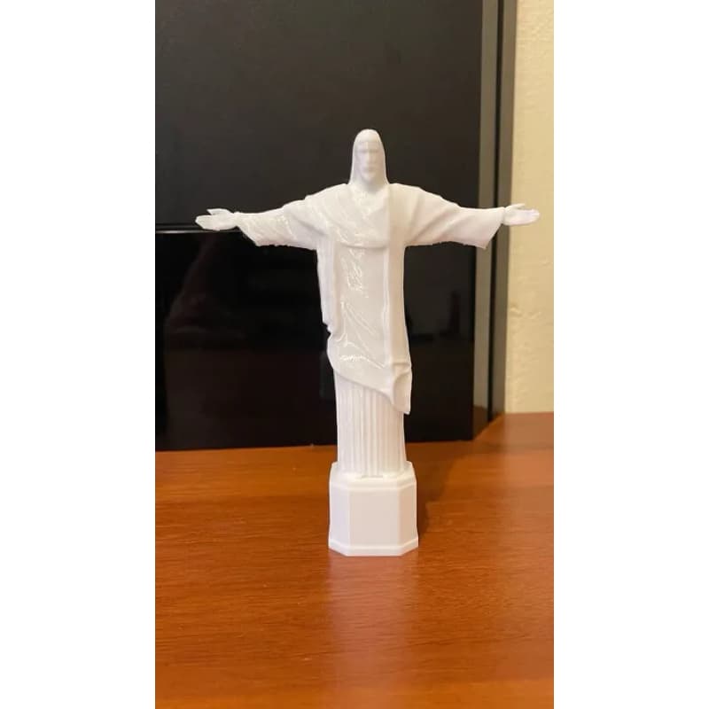 Estátua Cristo Redentor 14cm – Decoração Religiosa em Resina Branca