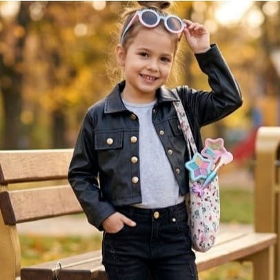 Jaqueta De Couro Infantil e  Casaco Para Meninas 4 AO 10 Anos Bloguerinha Estilosa